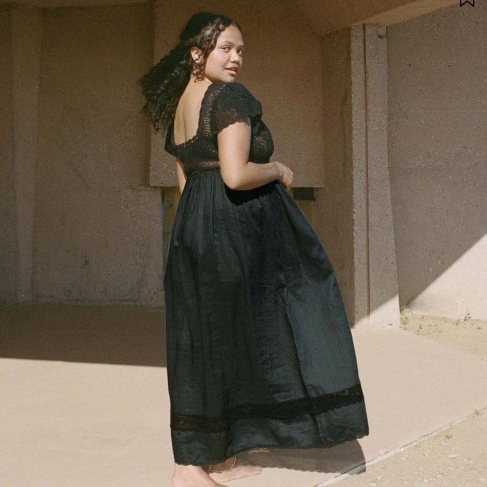 DOEN Lucienne Dress xl Black Lace Maxi Dress